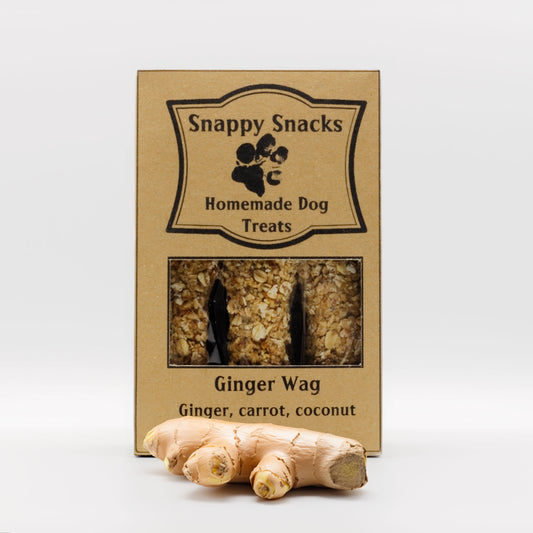 Ginger Wag Dog Treats with Ginger, carrot and coconut oat dog treats.